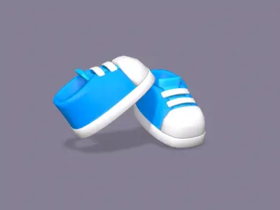 Cartoon Shoes  Low-poly 3D model