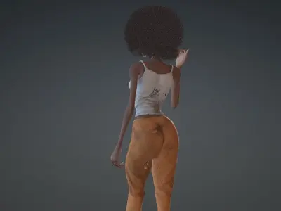 Afro Toon Woman 3D model