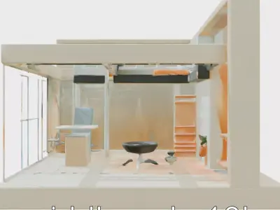 Versatile Office Design with Open-Plan and Communal Spaces Mo... Low-poly 3D model