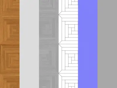 Parquet - Laminate - Wooden floor 2 in 1 3D model 3
