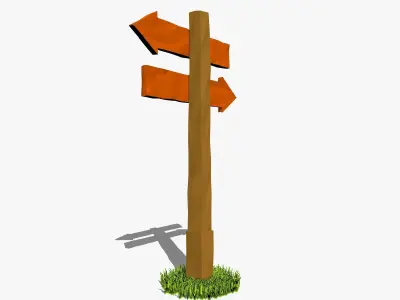 Wooden Arrows Low-poly 3D model