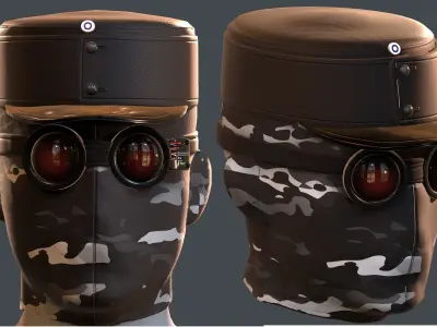 helmet 3d model scifi Low-poly  Low-poly 3D model