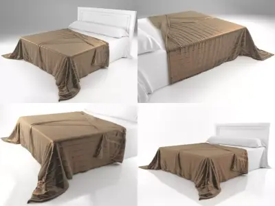 Haarlem bed with blankets 3D model