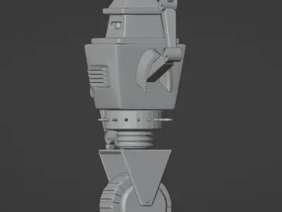 Metal Robot Low-poly 3D model