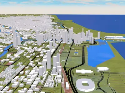 Chicago City USA Low-poly 3D model