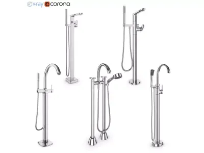 Free standing bath mixers -Ravak -Villeroy Boch -GROHE set 28 3D model