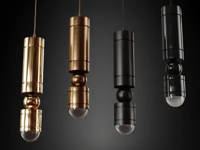 Collection pendant lights 3D  model Low-poly 3D model
