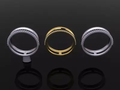 DOUBLE ROW STACK DIAMOND BAND RING MIX SIZE 4 5 6 7 8 9 10 3D print model