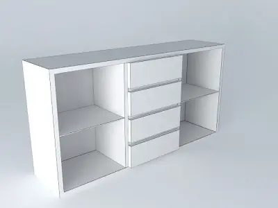 Chest of Drawers Shelf Cabinet DOORS HKOM4SFS 9 17 BRW MilanoOak 3D model