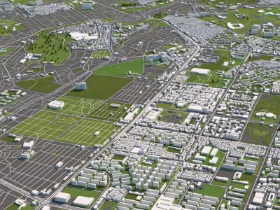 Suwon South Korea 50x50km 3D City Map 3D model