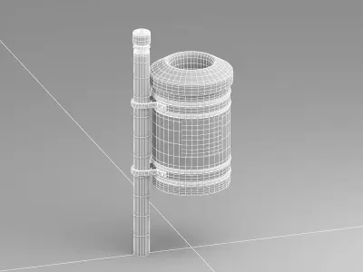 Street Litter Bin 3D model