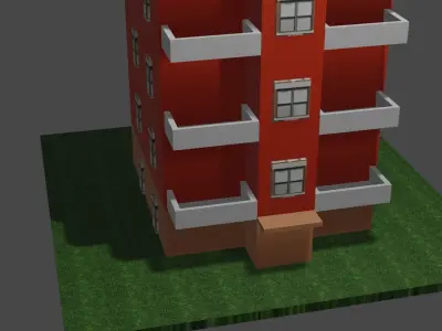 building  hotel Low-poly 3D model