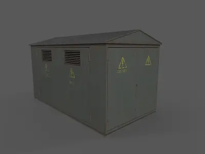 Transformer Station Low-poly 3D model