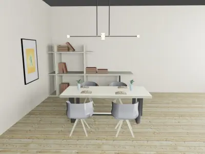 room maden in light colors 3D model