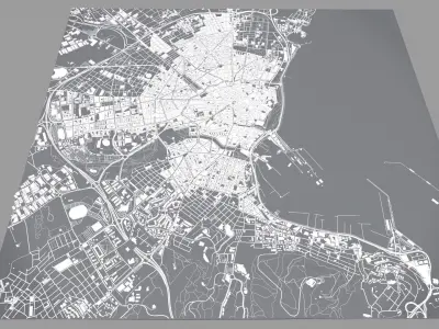 Cityscape Palma de Mallorca Spanish island of Mallorca 3D model