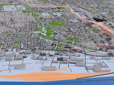 St Louis City USA 2021 Low-poly 3D model