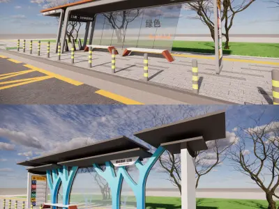 Bus Stop Collections -B9 3D model