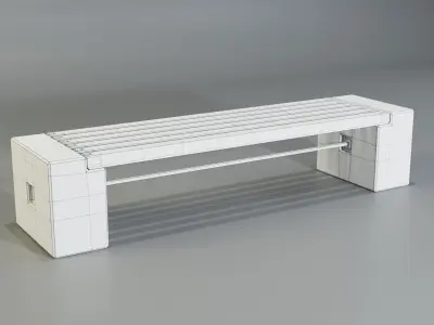 Concrete Bench - Type 3A long 3D model