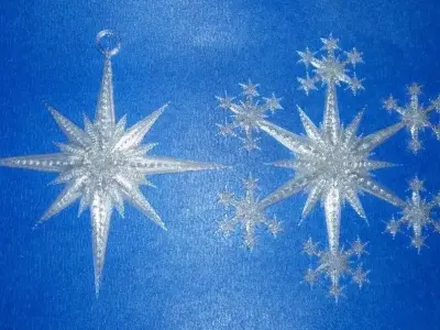 Star and Snowflake Star Ornament Free 3D print model