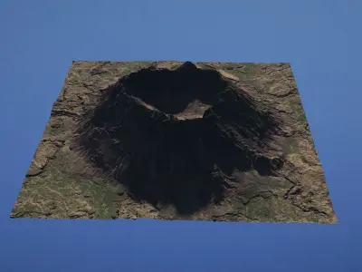 Landscape Environment Volcano Snow 08 Low-poly 3D model