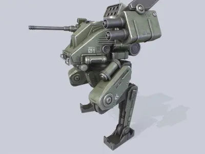 Battle Mech Low-poly 3D model