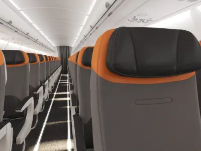  3D Airbus A320 Interior Cabin Economy(1) 