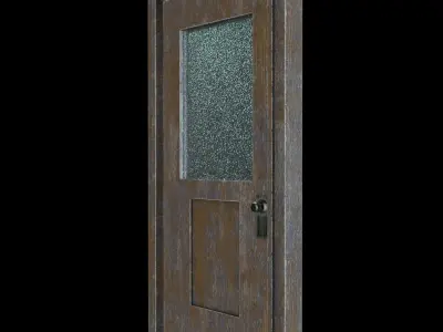 Classic Wooden Office Door Low-poly 3D model