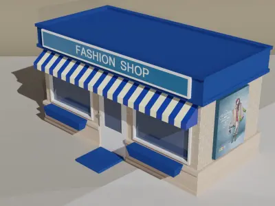 fashion shop Low-poly 3D model