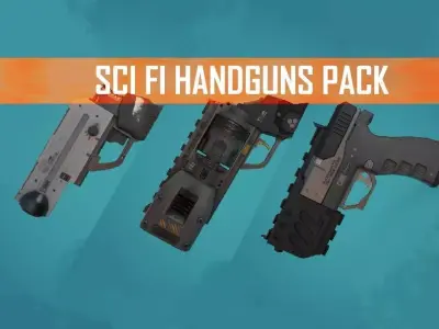 Sci-fi handguns collection 3D Model Pack