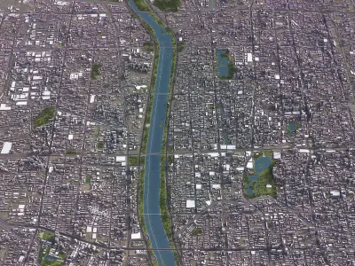 Taiyuan - 3D City Model Low-poly 3D model
