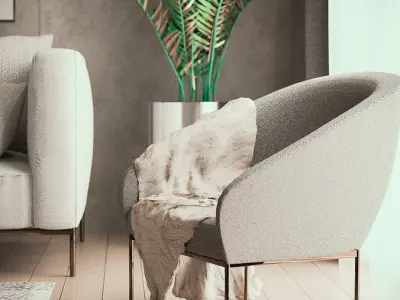 Minimalist Living room 3D model