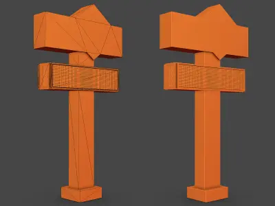 Bank Sign Low-poly 3D model