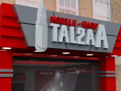 Mobile Shop Store 3d Model 3ds Max 2018 - vray 3D model