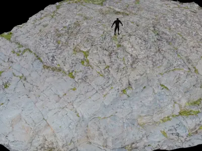 River Cliff Rocks Scan PBR Low-poly 3D model