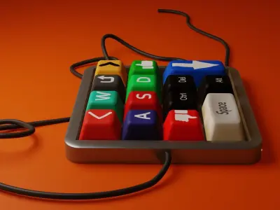 Three-dimensional model of a mini keyboard 3D model