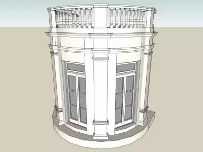 bay window curve in classical architecture 3D model