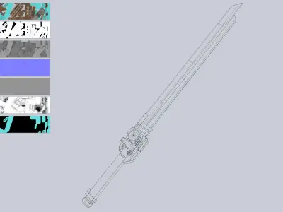 Sci fi elite sword Low-poly 3D model