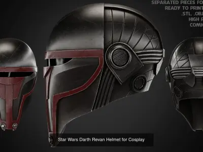 Star Wars Darth Revan Full Armor and Lightsabers for Cosplay 3D Model Pack