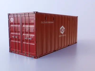  Intermodal Shipping Container 20-foot-long - Red 