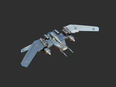 Combat spacecraft 3D print model