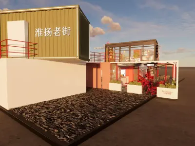 Container coffee shop-10 3D model