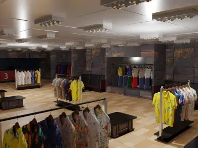 Clothing Store Interior Low-poly 3D model