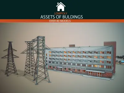 Buildings Pack Low-poly 3D model