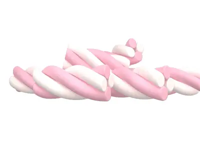 Marshmallows V2 001 Low-poly 3D model