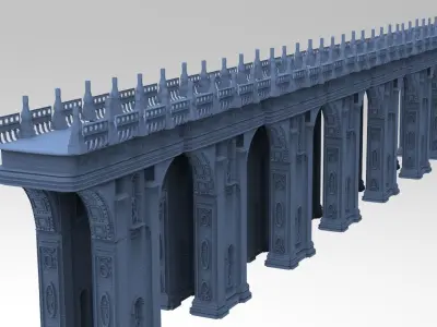 Bridge medieval fantasy 3D model