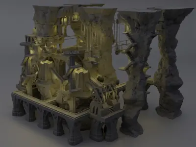 Modular Dwarf Mine Tabletop Terrain 28 MM 3D print model