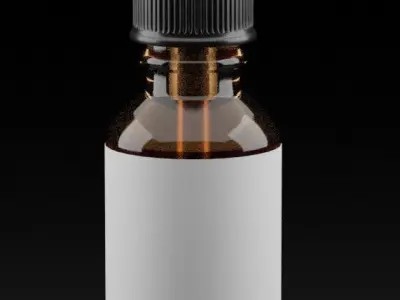 Tincture Bottle Mock Up With Studio Lighting  Just add Label 3D model