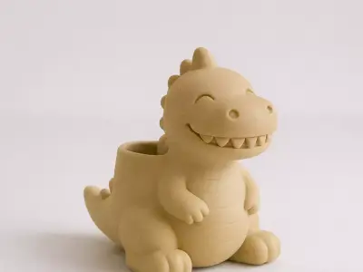 Dinosaur Toothbrush Holder 3d printable stl 3D print model