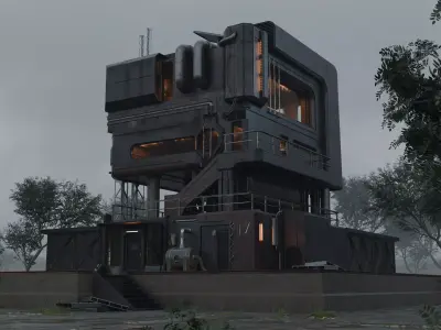 Cyberpunk Exterior Building v5 3D model