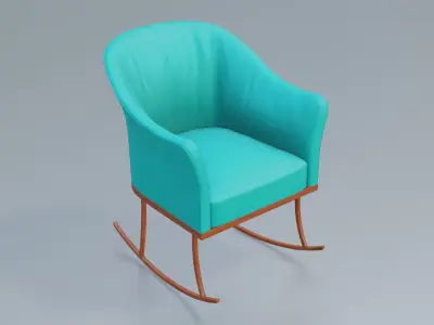 Furniture Rocking Chairs Velvet Glam 3D model
